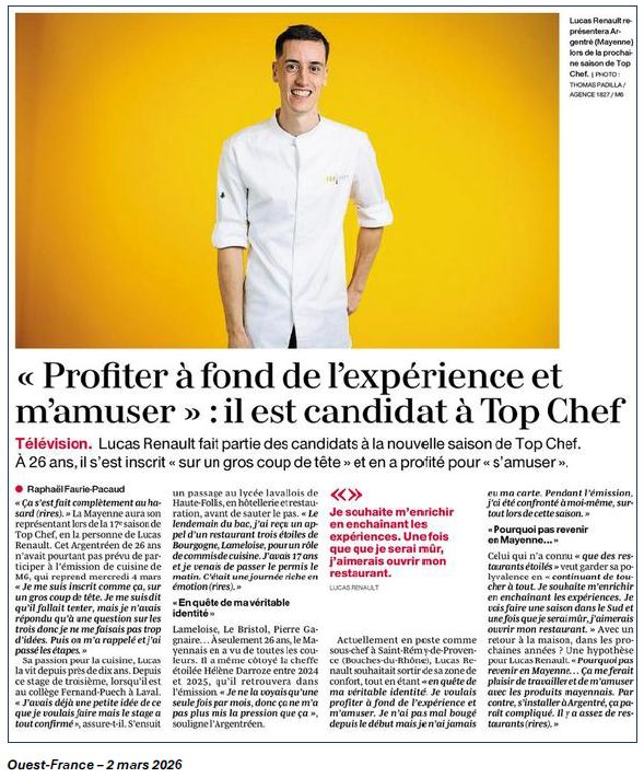 Une fierté pour le lycée, de nos cuisines… à Top Chef ! 9 1773667732304