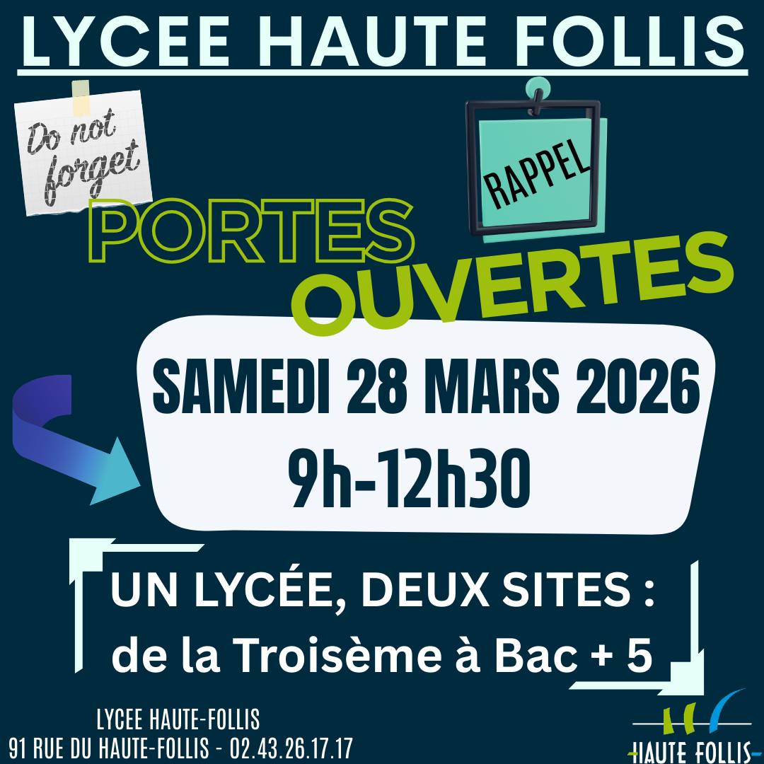 Rappel Portes Ouvertes Lycee 28 mars 2026