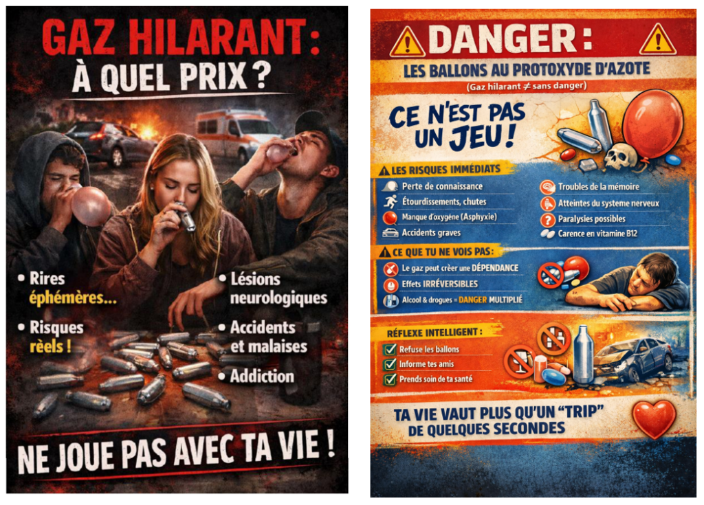 Organisation Bal de Promo 4 2 affiches gaz hilarant