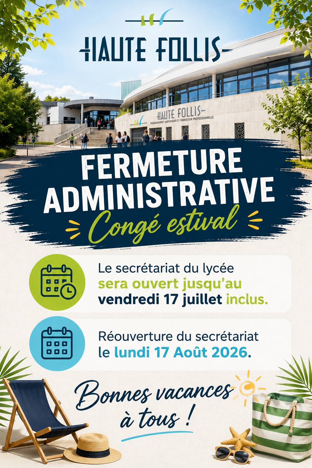 Affiche Fermeture Estivale 1
